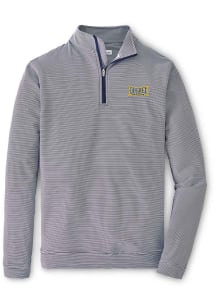 Peter Millar Drexel Dragons Mens Navy Blue Perth Sugar Stripe Long Sleeve Qtr Zip Pullover