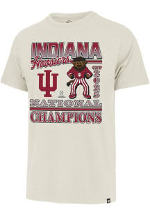 47 Indiana Hoosiers Ivory 2026 CFP National Champions Franklin Bison Short Sleeve Fashion T Shirt
