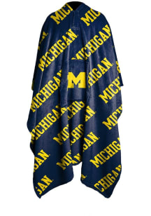 Michigan Wolverines Wearable Raschel Throw Blanket - Navy Blue