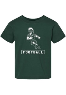 Summit Sportswear Michigan State Spartans Toddler Green Sparty Playing Football Short Sleeve T-Shi..