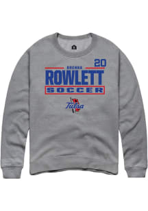Brenna Rowlett  Rally Tulsa Golden Hurricane Mens Graphite NIL Stacked Box Long Sleeve Crew Sweats..