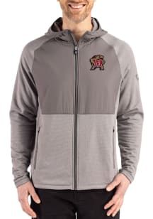 Cutter and Buck Maryland Terrapins Mens Graphite Peshastin Long Sleeve Full Zip Jacket