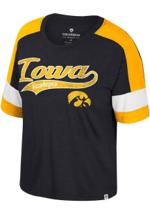 Colosseum Iowa Hawkeyes Womens Black Glinda Short Sleeve T-Shirt