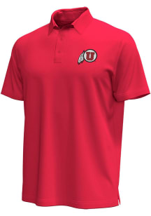 Under Armour Utah Utes Mens Red Icon Short Sleeve Polo