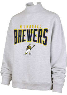 47 Milwaukee Brewers Womens Grey Mock Arch Crew Sweatshirt