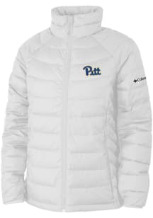 Columbia Pitt Panthers Womens White Powder Lite Heavy Weight Jacket