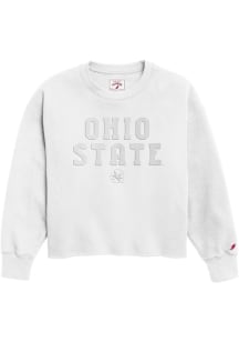 Ohio State Buckeyes Womens White Reverse Fleece Crew Sweatshirt