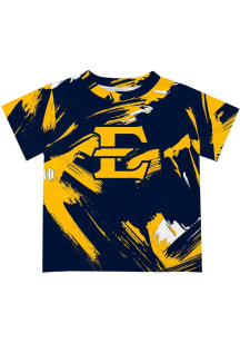 Vive La Fete East Tennesse State Buccaneers Infant Paint Brush Short Sleeve T-Shirt Navy Blue