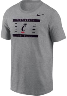 Nike Cincinnati Bearcats Grey Football Football Short Sleeve T Shirt