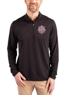 Cutter and Buck Indiana Hoosiers Mens Black 2025 CFP National Champions Virtue Eco Pique Long Slee..