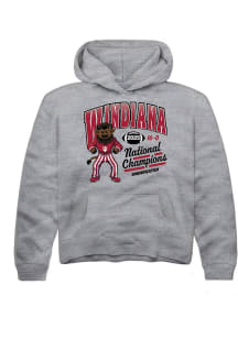 Summit Sportswear Indiana Hoosiers Youth Graphite WINDIANA Arch 2025 National Champions Long Sleev..