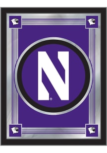 Northwestern Wildcats Logo Hanging Back Bar Mirror