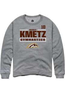 Maddie Kmetz Western Michigan Broncos Mens Grey NIL Stacked Box Player Crew