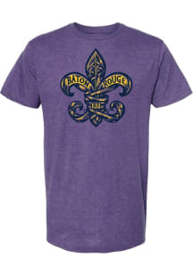 Summit Sportswear Baton Rouge Purple Fleur De Lis Short Sleeve T Shirt