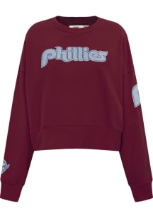 Pro Standard Philadelphia Phillies Womens Maroon Varsity Blues Crew Sweatshirt