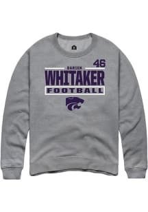 Darien Whitaker K-State Wildcats Mens Graphite Football NIL Stacked Box Player Crew