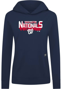 Levelwear Washington Nationals Womens Navy Blue Relay Retro 3D Hooded Sweatshirt