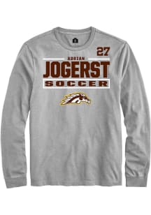 Adrian Jogerst Western Michigan Broncos Grey NIL Stacked Box Long Sleeve Player T Shirt