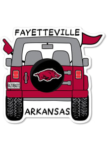 Arkansas Razorbacks 3.5" Jeep Rugged Stickers - Red