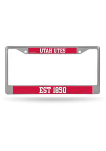 Utah Utes Established Chrome License Plate Frame - Silver