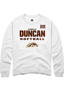 Isabella Duncan Western Michigan Broncos Mens White NIL Stacked Box Player Crew