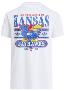Adidas Kansas Jayhawks White OG Short Sleeve Fashion T Shirt