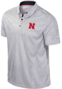 Colosseum Nebraska Cornhuskers Mens Black Reynolds Short Sleeve Polo