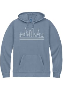 Chicago Mens Blue Skyline Long Sleeve Hoodie