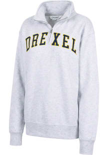 Drexel Dragons Womens Grey Sport Fleece Qtr Zip