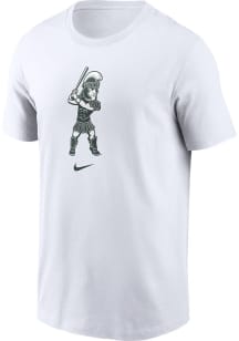 Nike Michigan State Spartans White Sparty Playing Baseball Short Sleeve T Shirt