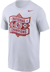 Nike Oklahoma Sooners White 2026 College World Series Champions Short Sleeve T Shirt