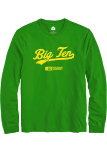 Rally Big Ten Kelly Green Script Long Sleeve T Shirt