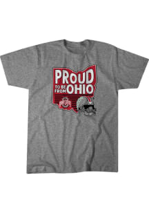 BreakingT Ohio State Buckeyes Grey Football Proud To Be From Ohio Short Sleeve Fashion T Shirt
