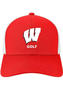 Legacy Wisconsin Badgers Golf Mid Pro Snap Trucker Adjustable Hat - Red