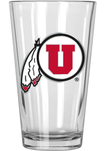Utah Utes 16oz Blue Stealth Pint Glass - Red