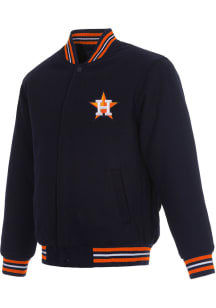 Mens Houston Astros Reversible Wool Heavyweight Jacket - Navy Blue