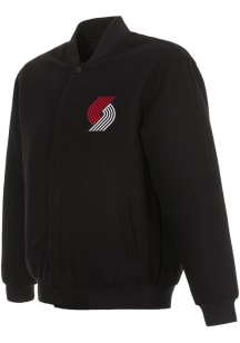 Mens Portland Trail Blazers Reversible Wool Heavyweight Jacket - Black