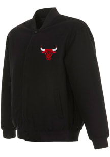 Mens Chicago Bulls Reversible Wool Heavyweight Jacket - Black