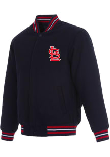 Mens St Louis Cardinals Reversible Wool Heavyweight Jacket - Navy Blue