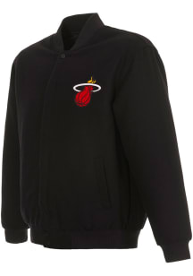 Mens Miami Heat Reversible Wool Heavyweight Jacket - Black