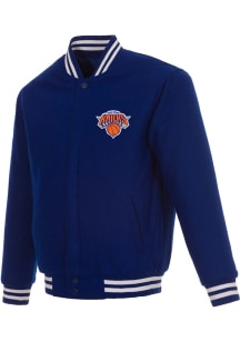 Mens New York Knicks Reversible Wool Heavyweight Jacket - Blue
