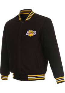 Mens Los Angeles Lakers Reversible Wool Heavyweight Jacket - Black