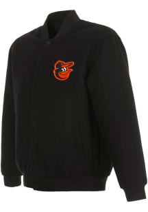 Mens Baltimore Orioles Reversible Wool Heavyweight Jacket - Black