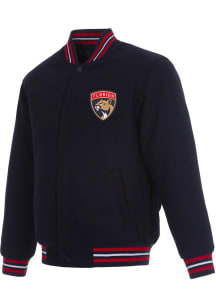 Mens Florida Panthers Reversible Wool Heavyweight Jacket - Navy Blue