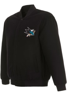 Mens San Jose Sharks Reversible Wool Heavyweight Jacket - Black