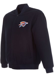 Mens Oklahoma City Thunder Reversible Wool Heavyweight Jacket - Navy Blue
