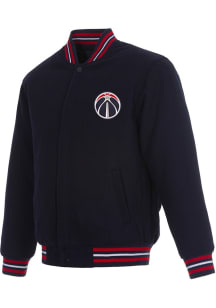 Mens Washington Wizards Reversible Wool Heavyweight Jacket - Navy Blue
