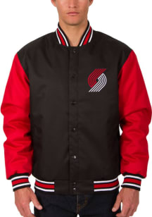 Portland Trail Blazers Mens Black Poly Twill Medium Weight Jacket
