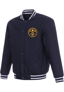 Denver Nuggets Mens Navy Blue Poly Twill Medium Weight Jacket