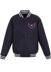 Washington Capitals Mens Navy Blue Poly Twill Medium Weight Jacket